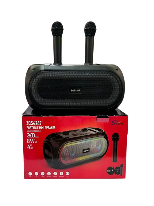 Колонка музична портативна Bluetooth ZQS4247, 30Вт, 2 динаміки, FM-радіо, LED підсвітка, 2 мікрофони Одеса - фото 6