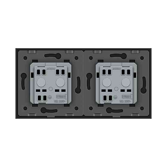 LIVOLO Розетка двомісна універсальна LIVOLO чорна матова скло Коломыя