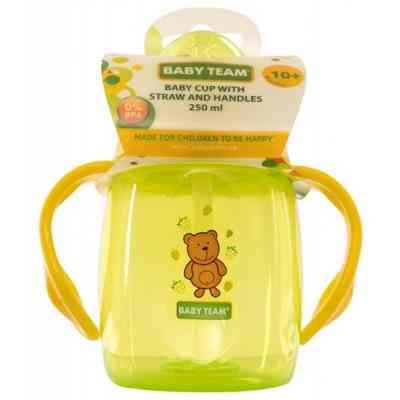 Поильник-непроливайка Baby Team с трубочкой и ручками 250 мл (5003) Винница