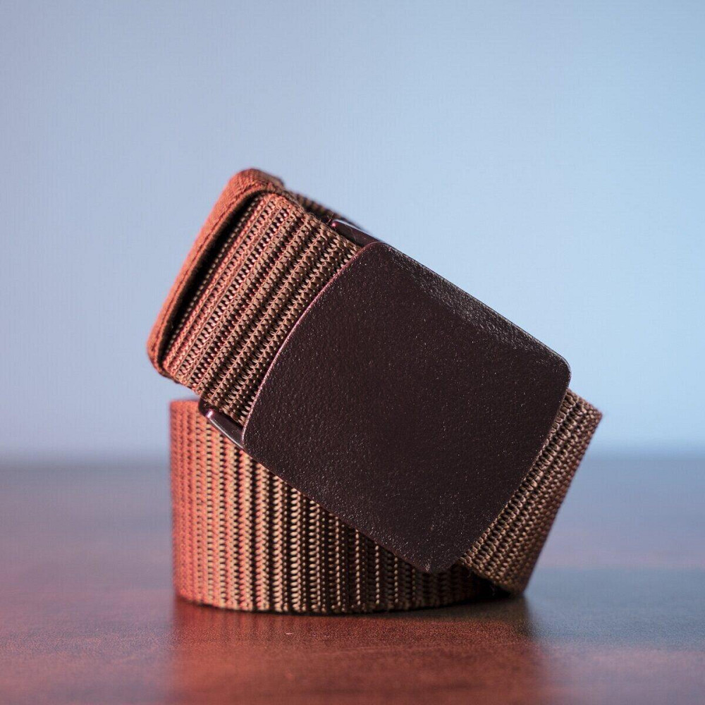 Тканевый мужской ремень Vintage 20229 Коричневый Киев - изображение 8