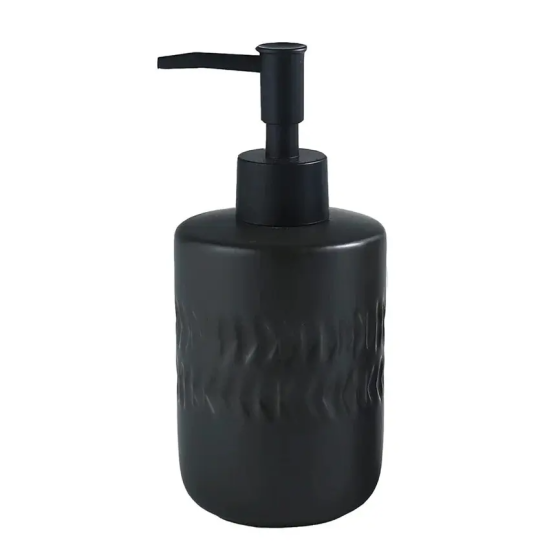 Дозатор для мила керамічний для ванної кімнати та кухні колір чорний Кам'янець-Подільський