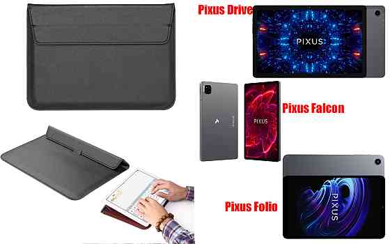 Чехол-конверт VitoCase для Pixus Drive, Falcon, Folio, с функцией подставки для планшета Черный Киев