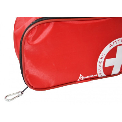 Автомобильная аптечка Poputchik в поход по ТУ футляр мягкий красный 25х12х15 + карабин (02-038-М) Винница - изображение 5