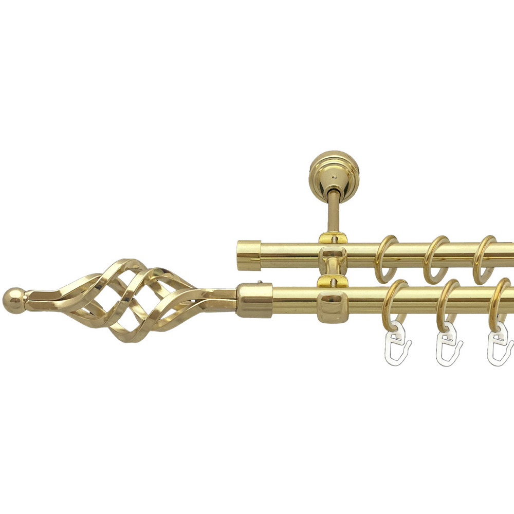 Карниз Orvit Ажур Мала металевий дворядний відкритий Золото 16\16 мм 240 см (00-00014173) Львов - изображение 1