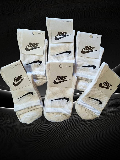 Женские носки из хлопка белые высокие. Набор 6шт. Размер 36-41 Киев - изображение 3