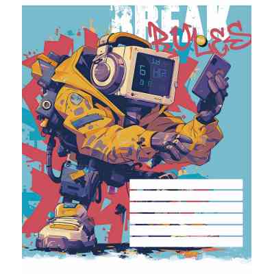 Тетрадь Школярик Break the rules 12 листов клетка (012-3492K) Винница