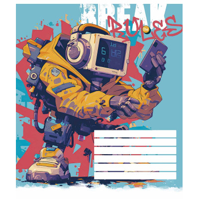 Зошит Школярик Break the rules 12 аркушів клітинка (012-3492K) Вінниця - фото 3