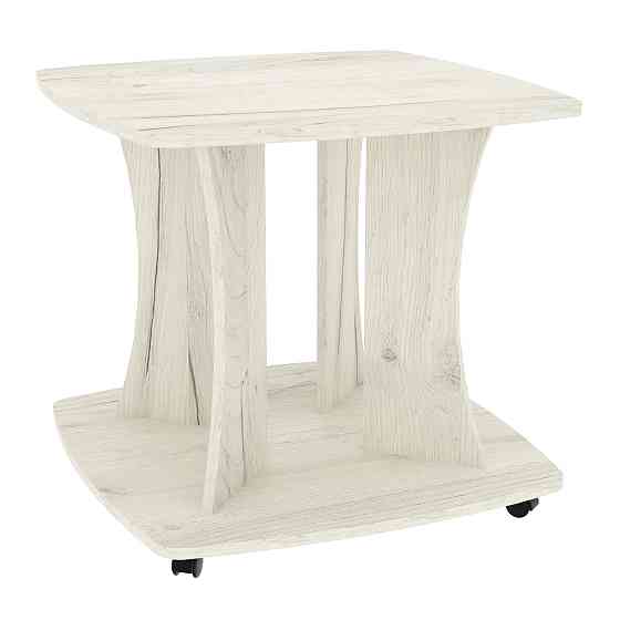 Стол журнальный Квант, Дуб Крафт Білий, 650/650/550 Львов