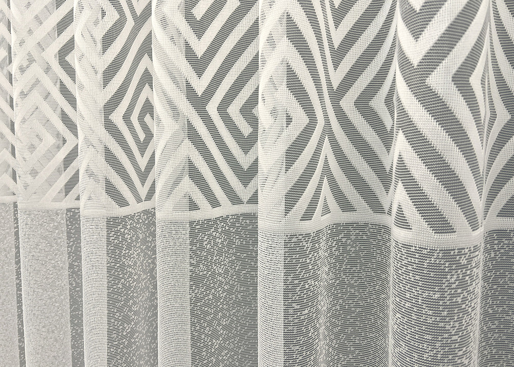 Тюль VR-Textil 2030т Жакард Ромб Меандр Молочний 400х270 см (42-1098) Київ - фото 7