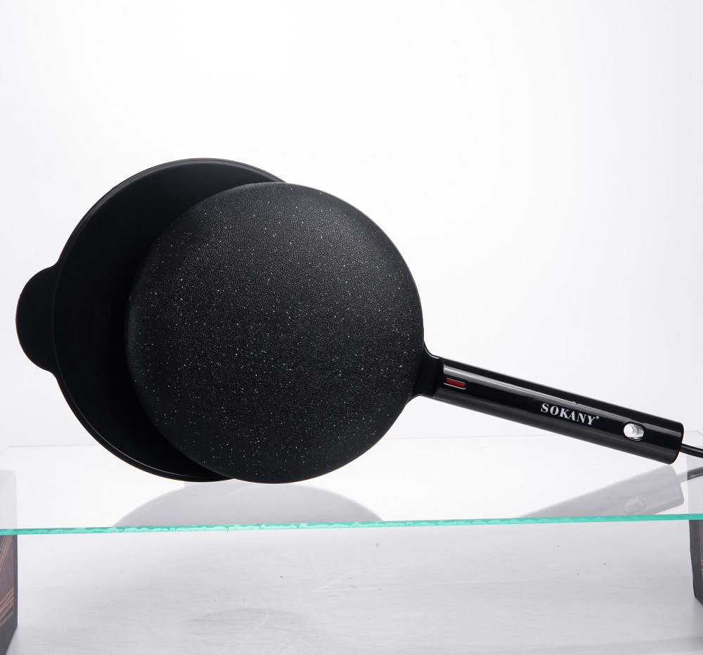 Sokany Сковорода млинниця електрична Ø20 (см) з антипригарним покриттям 600 Вт Чорний SK-07068 Коломия - фото 7