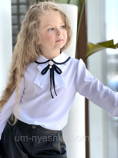 Гарна шкільна блузка з довгим рукавом 122-140 Кривий Ріг - фото 7
