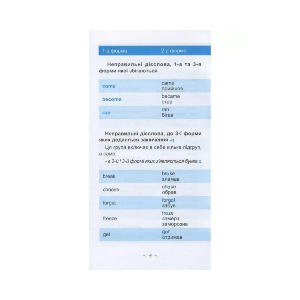 Навчальна книга Найшвидший спосіб вивчити неправильні дієслова 104059Z Вінниця - фото 2