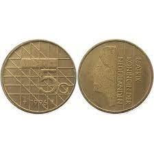 Нидерланды 5 гульденов 1996 Беатрикс (1980-2013) никель плакированный бронзой Полтава - изображение 1