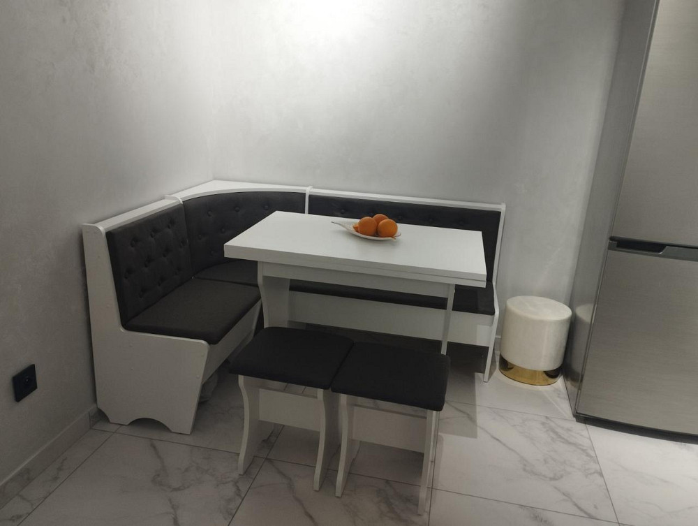 Кухонний куток , комплект з кутка, стола та двох табуреток Сімейний 114х154 см Білий Львів - фото 4