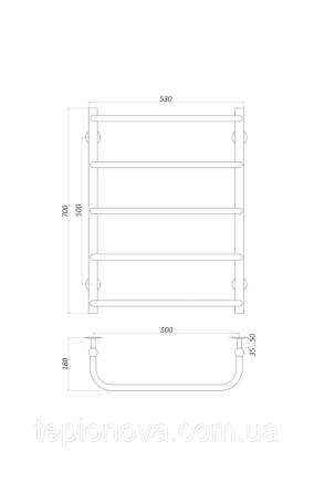 Полотенцесушитель Нержавейка UNIO 700x530-5 Лесенка Скоба Черновцы