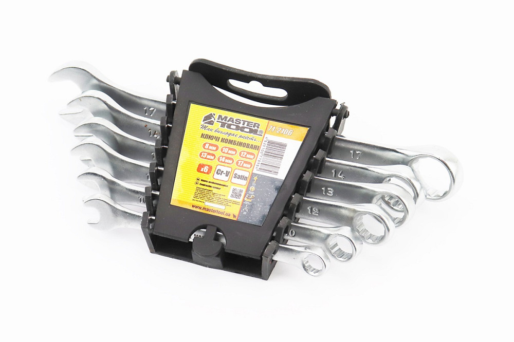 Набір ключів комбінованих 6шт (8/10/12/13/14/17мм) "пластиковий тримач" Київ - фото 1