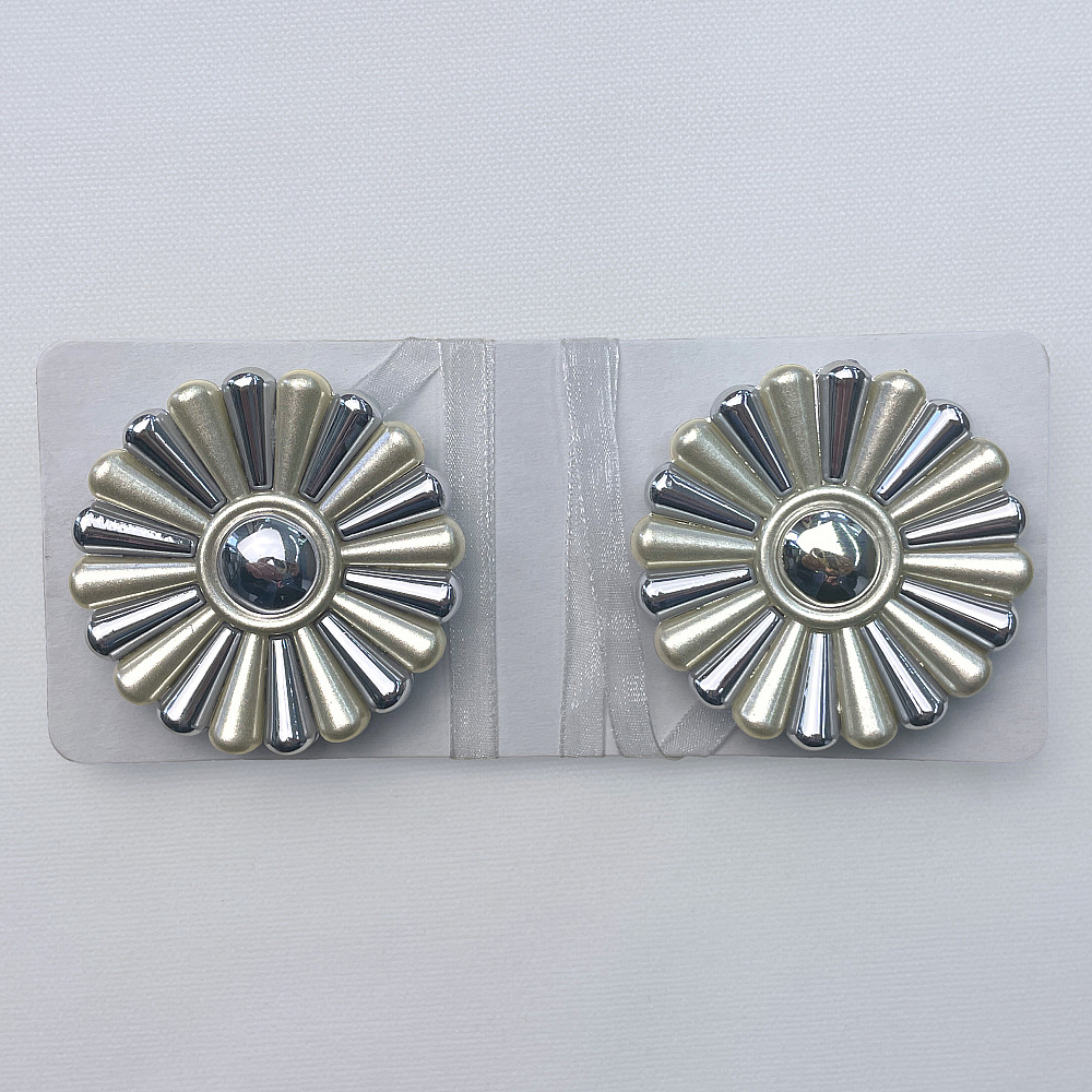 Магниты для штор и гардин Хризантема набор 2 шт Серебристый (81-298) Киев - изображение 6