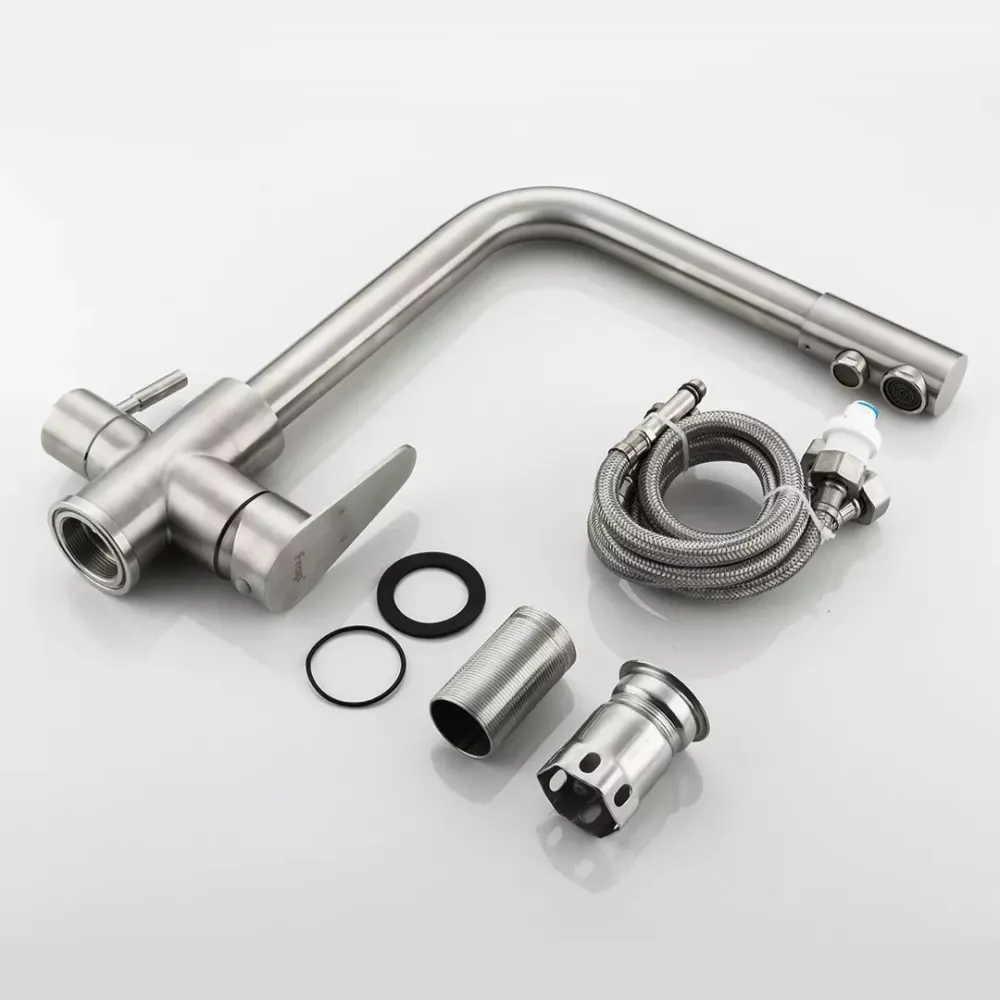 Змішувач для кухні з підключенням до фільтра Frap F4348 сатин Київ - фото 7