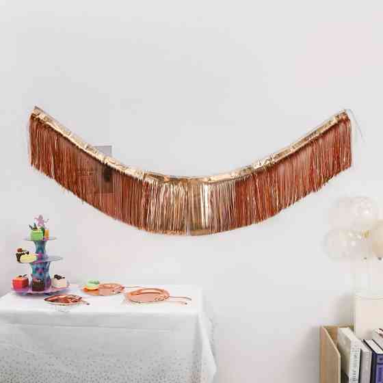 Гирлянда из дождика для фотозоны 180 на 35 см шампань Киев