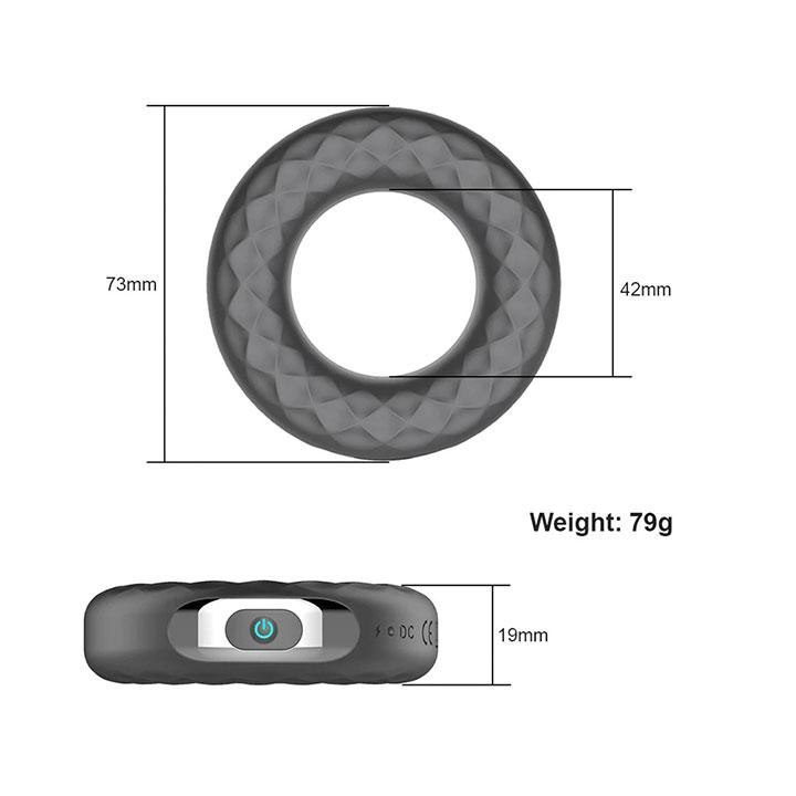 Кільце на пеніс вібруюче силіконове (10 режимів) - Чорний - 7,3*1,9 см Вінниця - фото 2