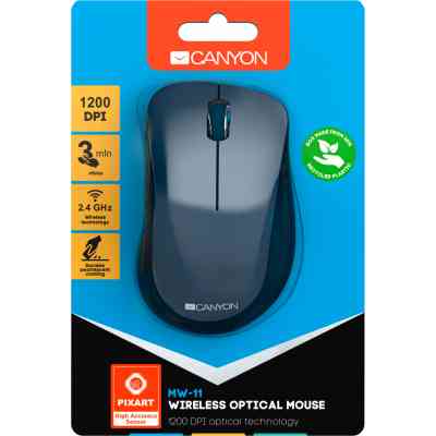 Мышка Canyon MW-11 Wireless Pixart Blue (CNE-CMSW11BL) Винница