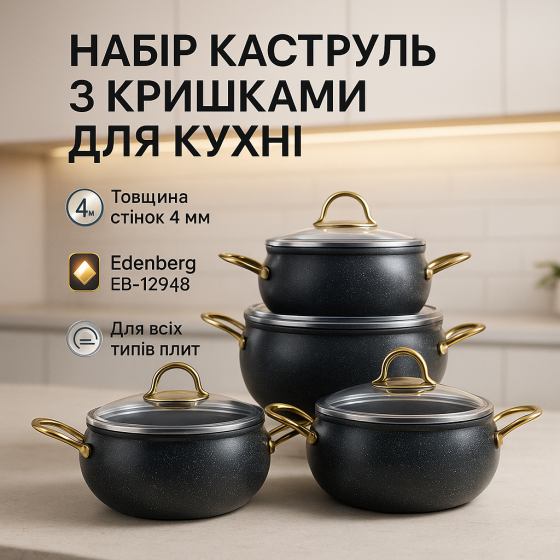 Набор кастрюль из нержавеющей стали, Качественный набор кастрюль, Хорошие кастрюли JK-35 Львов