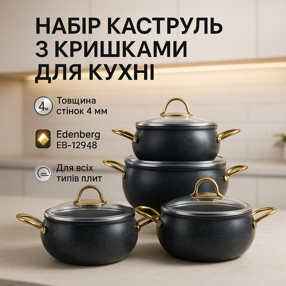 Набор кастрюль из нержавеющей стали, Качественный набор кастрюль, Хорошие кастрюли JK-35 Львов - изображение 2