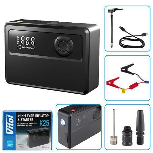 Компресор VITOL К-25 4в1 14.8V 22.2wh 6000mAh / Бустер / Повербанк / Ліхтар Харків - фото 3