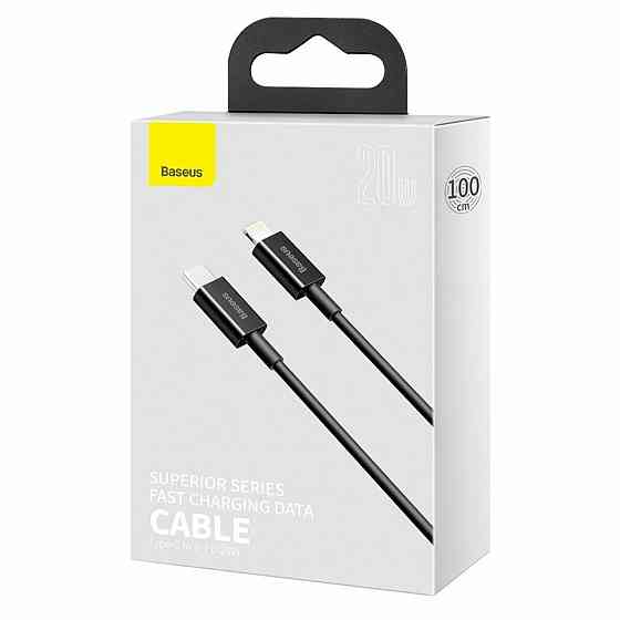 Кабель Baseus Superior Series Type-C to IP PD 20W 1m Black Київ