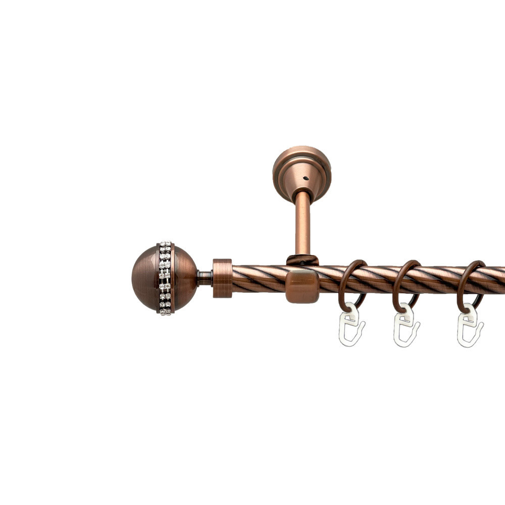 Карниз Orvit Авея металевий однорядний відкритий скручена труба кільце металеве Мідь 16 мм 300 см (00-00025115) Львів - фото 1