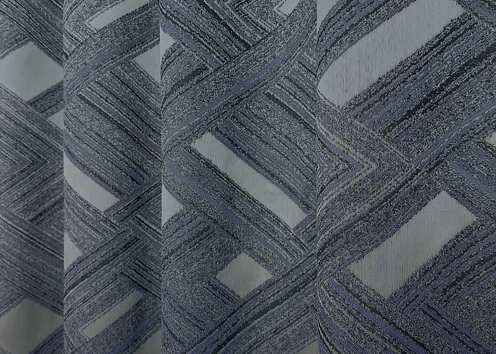 Комплект штор на люверсах VR-Textil Жаккард Mystery № 1628ш Синий с серым 150х270 см 2 шт (37-0206) Киев - изображение 8
