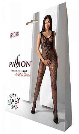 Бодістокінг з крилами Passion BS098 One Size, black, середня сітка, відкритий доступ Sex Aura Київ
