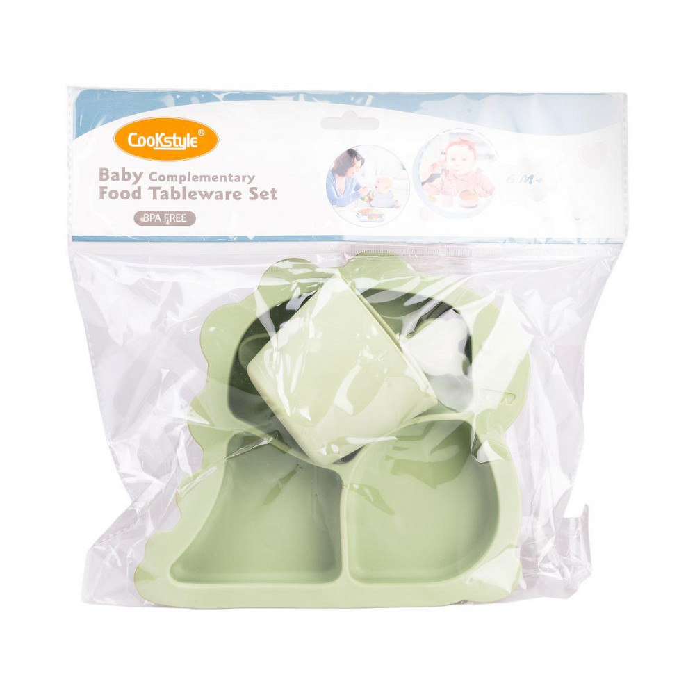 Детский набор силиконовой посуды 3 предмета зеленый HP34545G Киев - изображение 6