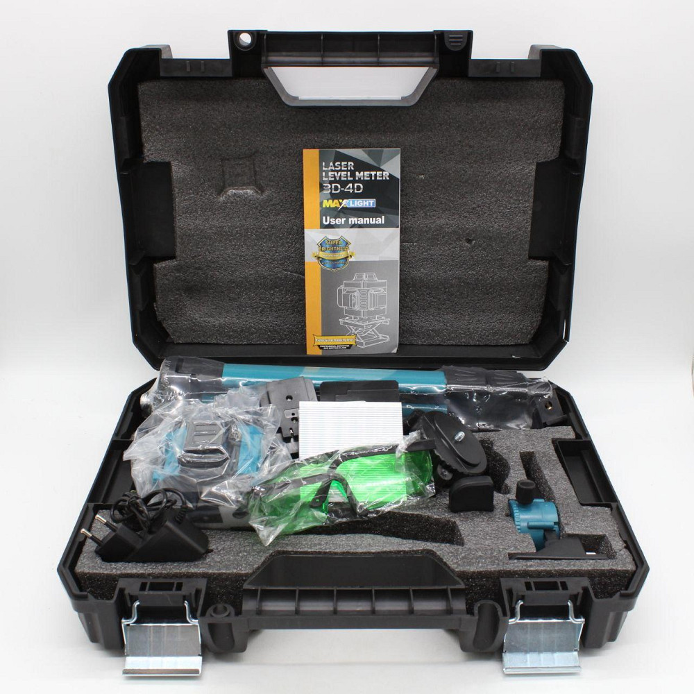 Лазерний рівень 4D на 16 ліній зі штативом і пультом, в кейсі / Лазерний нівелір / Лінійний нівелір Київ - фото 9