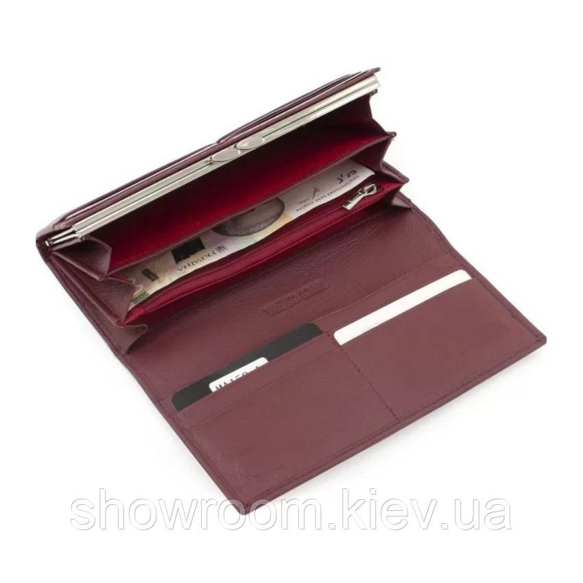 Жіночий шкіряний зручний гаманець Marco Coverna (051) бордовий Київ - фото 4