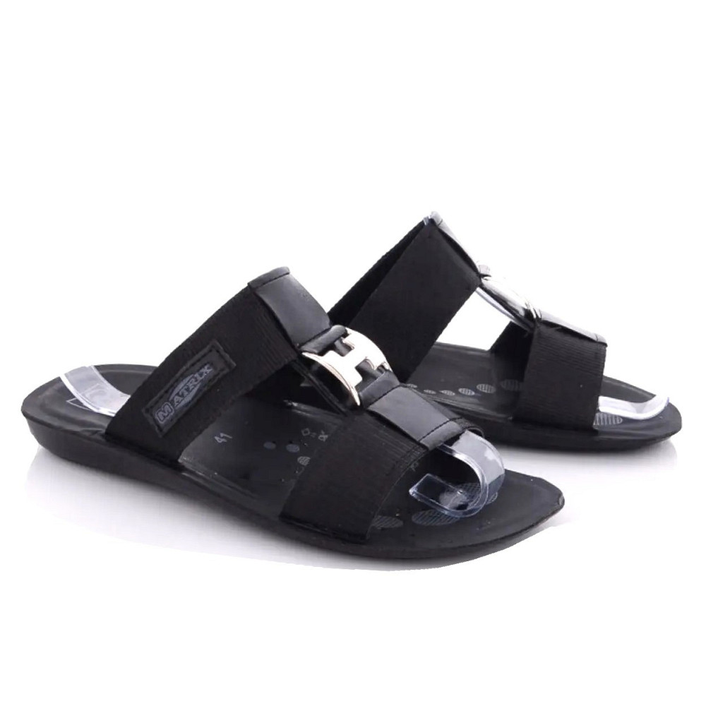 Чёрные Мужские Шлёпанцы Тапочки Тканевые Сланцы (размеры: 40,41,42,43,44,45) Днепр - изображение 1