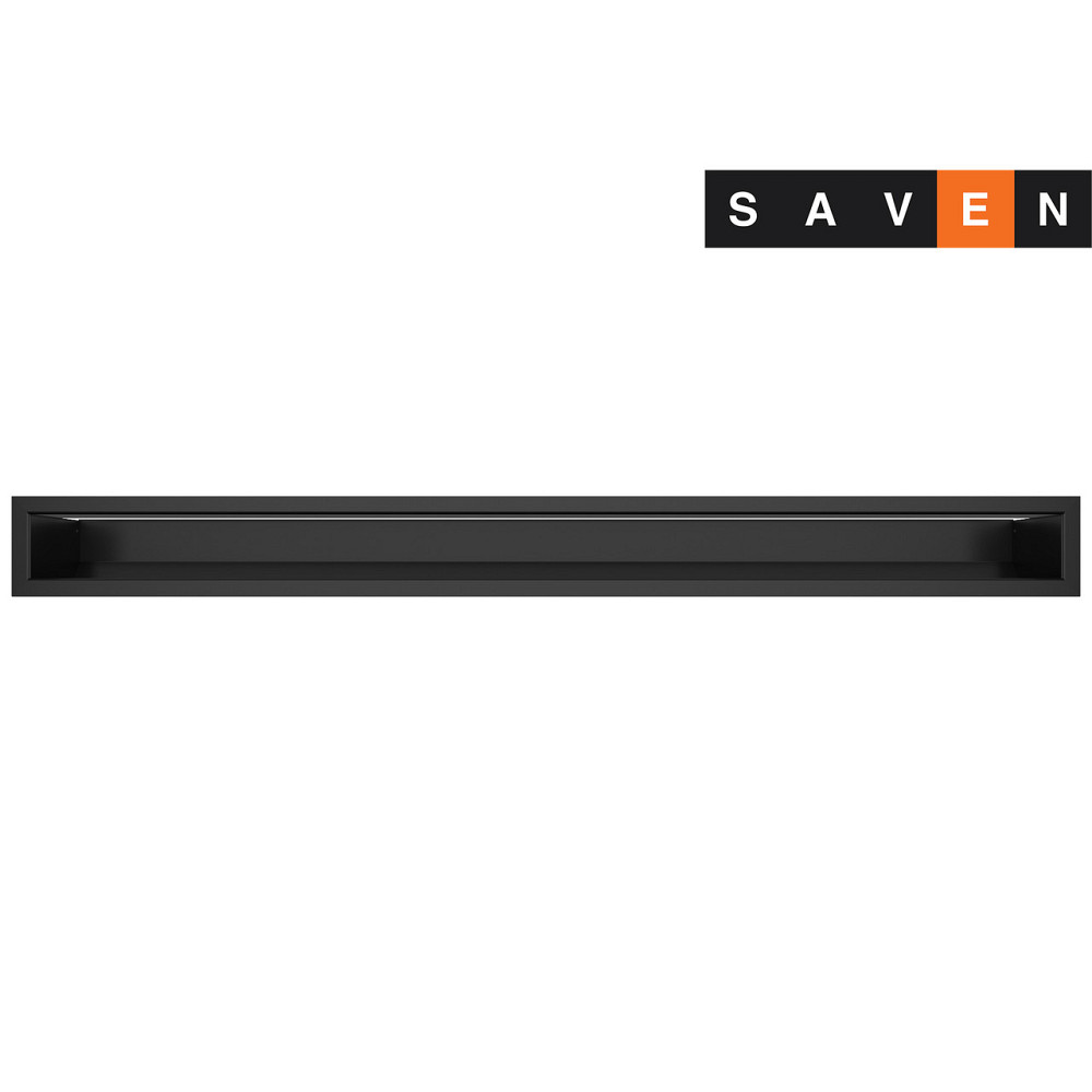 Вентиляційна решітка для каміна SAVEN Loft 90х1000 чорна Львів - фото 2