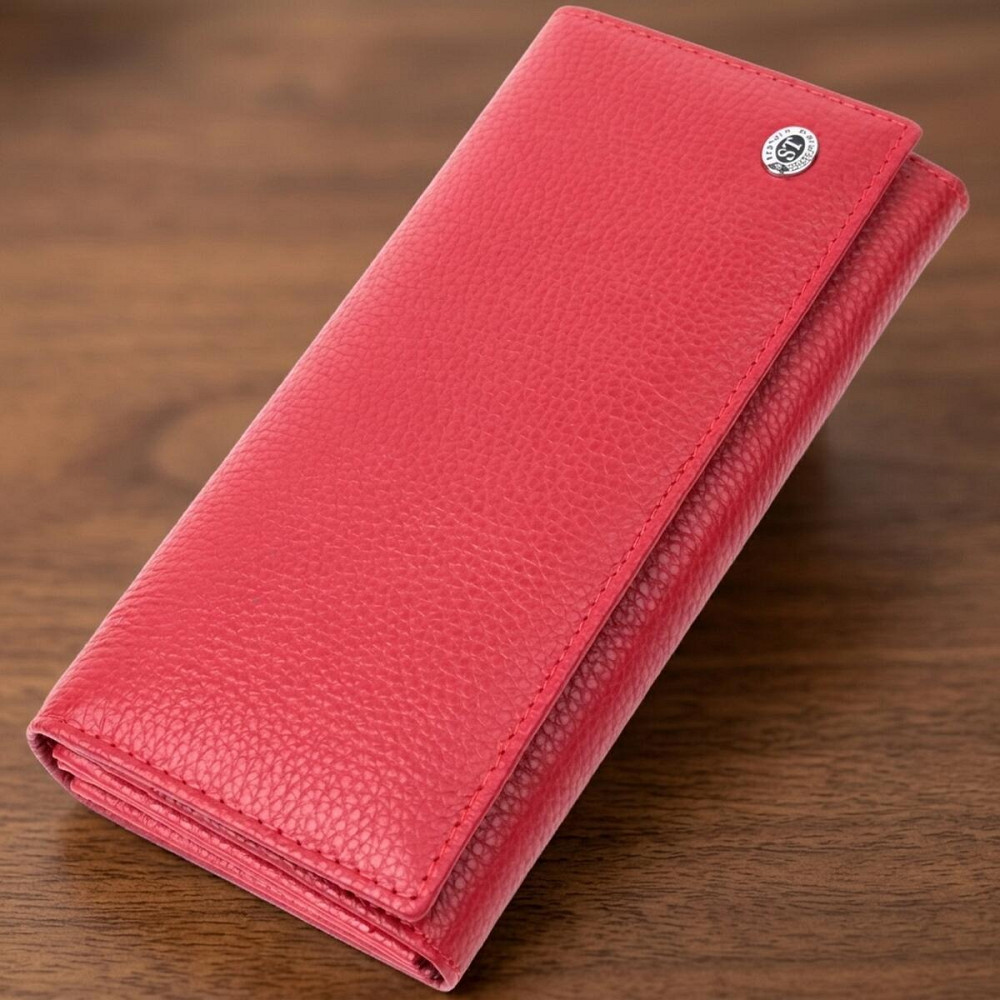 Яркий женский кошелек горизонтального формата из натуральной кожи ST Leather 22514 Красный Киев - изображение 11