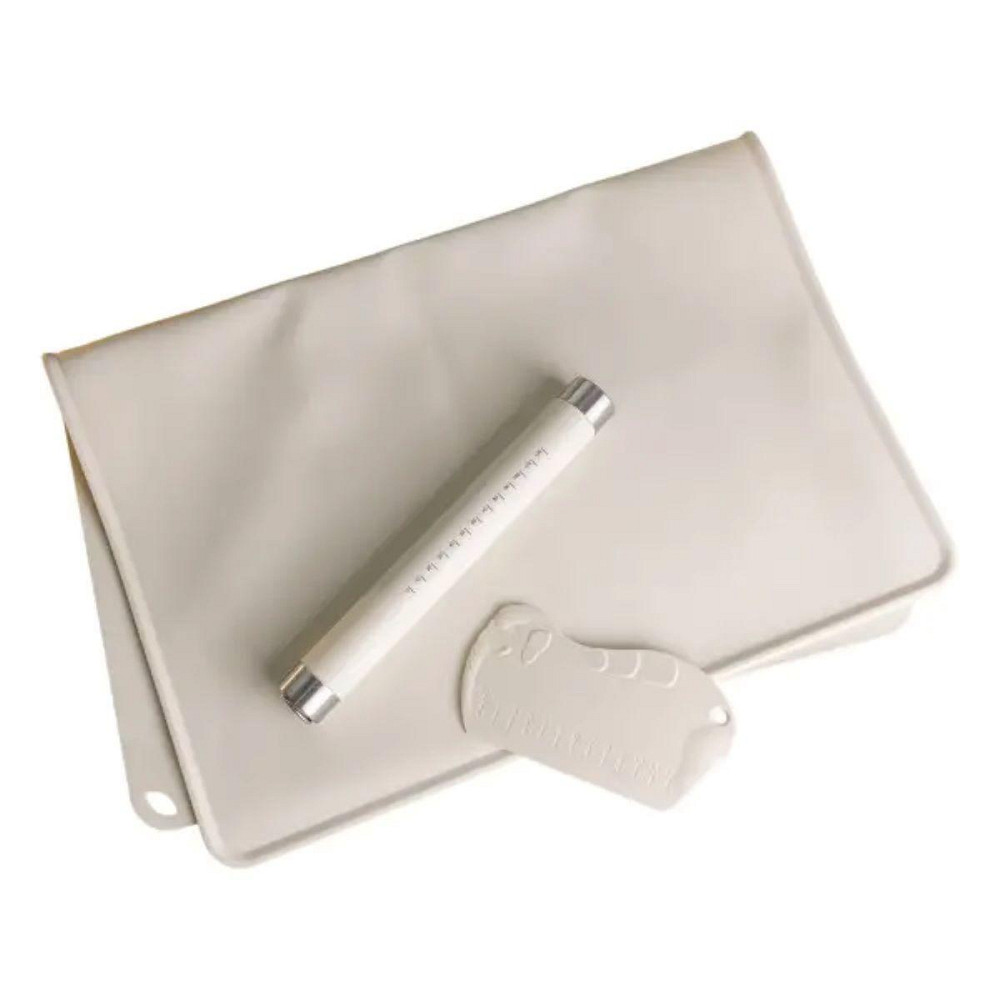 Силіконовий коврик з качалкою для тіста Бежевий Київ - фото 9