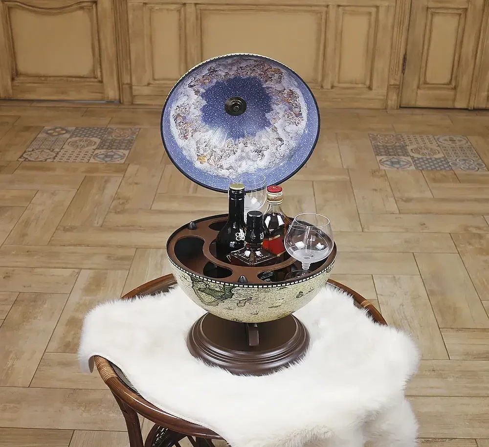 Глобус бар настільний Мапа світу новий дизайн кремовий сфера 33 см Гранд Презент mastersem Київ - фото 2