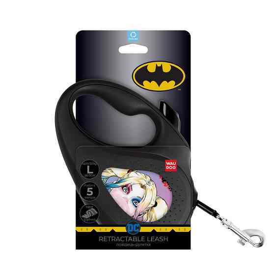 Повідець-рулетка для собак WAUDOG R-leash, малюнок "Харлі Квінн", L, до 50 кг, 5 м, світловідбивна стрічка Вінниця