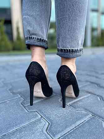 Nivelle Туфлі жіночі NIVELLE чорний/срібло натуральна замша 37р. 38р. каблук 11см (1740/10502-1 Коломия