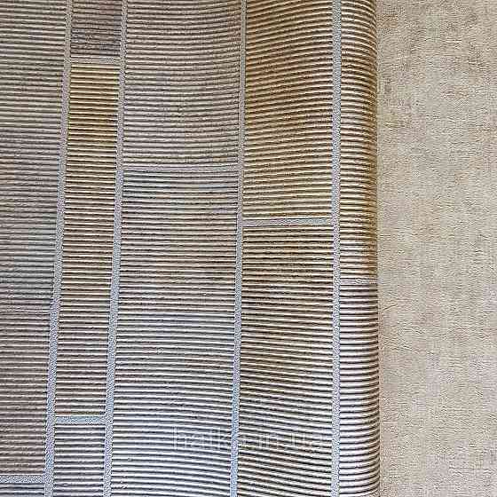 Обои виниловые на флизелине Rasch Factory 0.53х10,05 геометрия полосы фигуры структурные желтые золото 428223 Киев