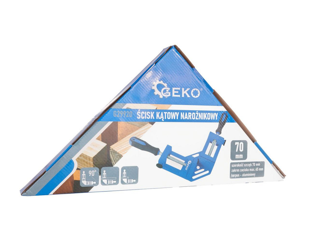 Струбцина "GeKo" кутова алюмінієва 65 х 70 мм з двома притисками Київ - фото 4