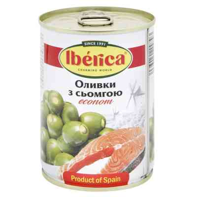 Овочева консервація Iberica Оливки фаршировані сьомгою 280 г (8436024299793) Вінниця
