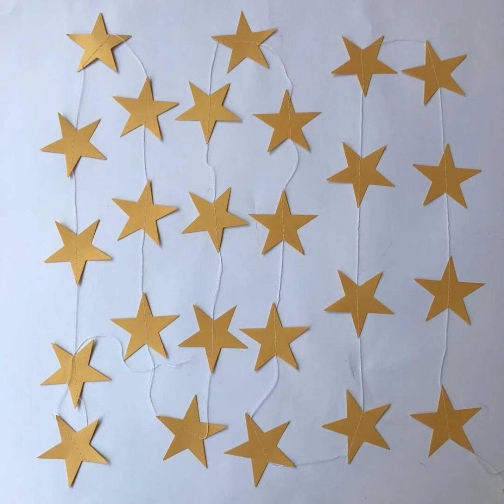 Гірлянда зірочки на нитці матові 4 м на 10 см золотистий Київ - фото 6