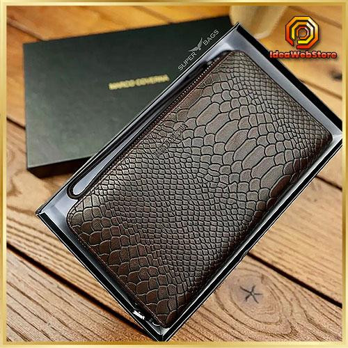 Чоловіча шкіряна коричнева стильна барсетка чоловічий клатч гаманець Marco Coverna Київ - фото 1