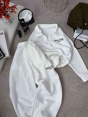 Женский трендовый костюм костюм двойка тринитка на флис Молочный Одесса