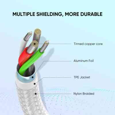 Дата кабель USB 2.0 AM to Type-C 2.0m 3.0A 18W US288 White Ugreen (60133) Вінниця