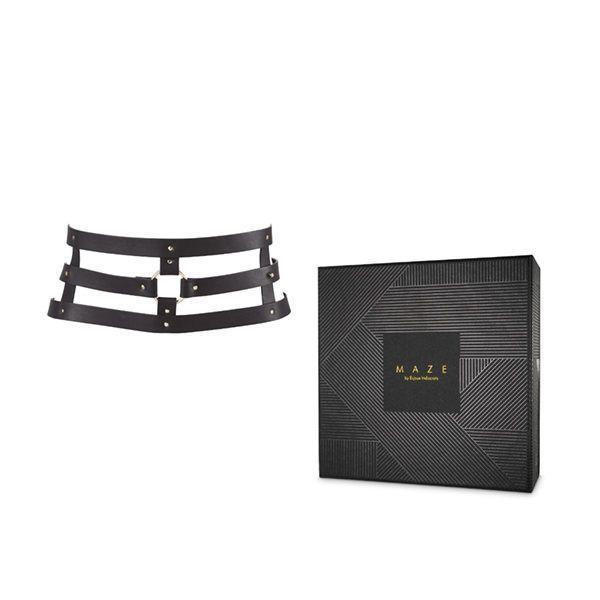 Портупея-пояс Bijoux Indiscrets MAZE - Wide Belt and Restraints Black, екошкіра Sex Aura Київ - фото 2
